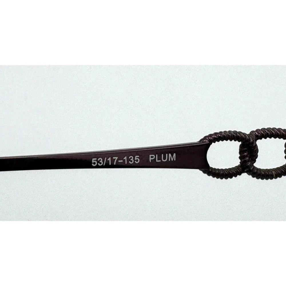 Joan Collins‎ 9773 Plum Metal Eyeglass Frames ONLY 53-17-135 with Case Y2K